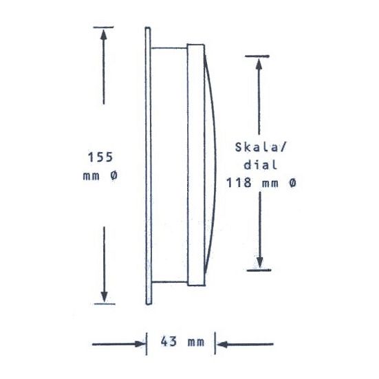Higrometr Hanseatic Instruments Ø 155 mm  mosiądz chromowany	