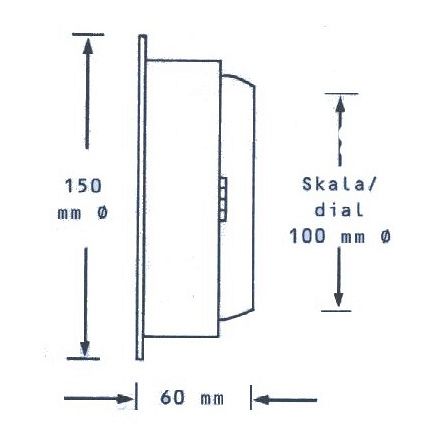 Zegar Hanseatic Instruments Ø 150/60 mm  mosiądz,  z pasami ciszy