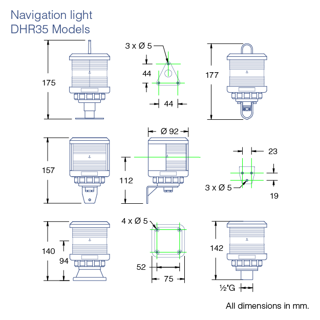Lampy nawigacyjne dla jednostek poniżej 20m