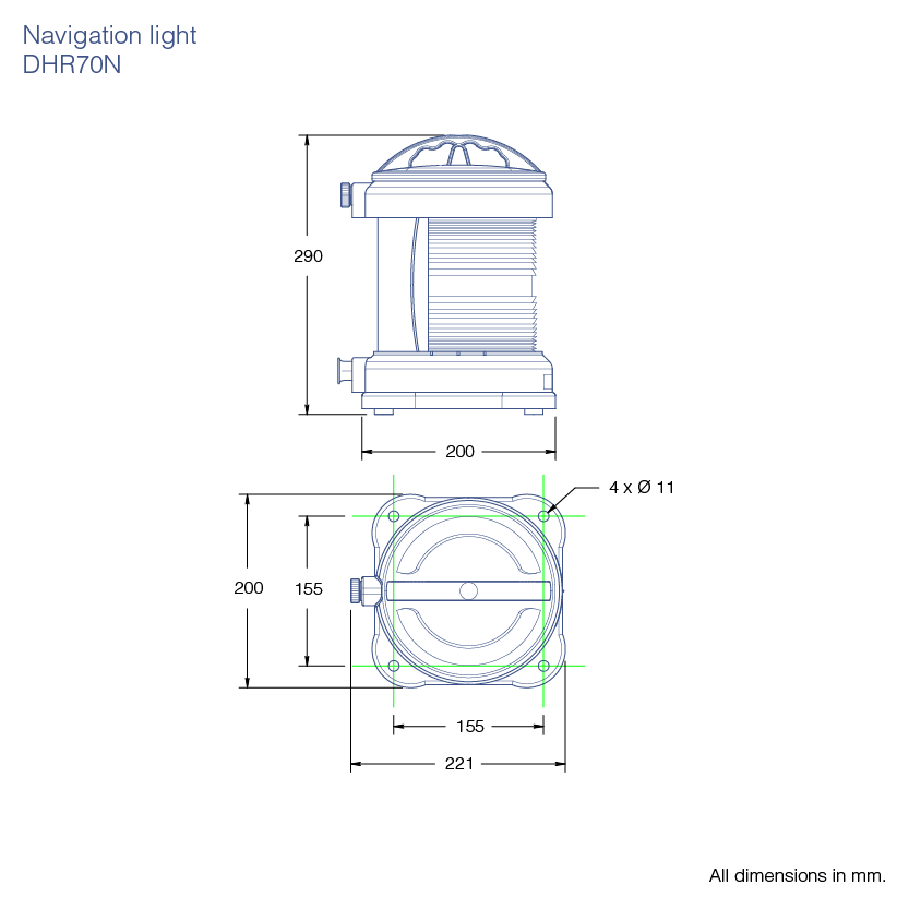 Lampy nawigacyjne dla jednostek powyżej 20m
